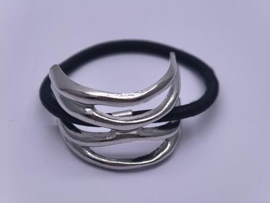 Unique Design Elastic Hair Ties With Metal Sliver Hair Accessory For Women