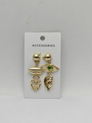 Plain Metal Lip and Eye Stud Earrings The Perfect Accessory for Any Outfit