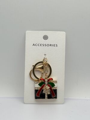 Celebrate the Season with Various Material Christmas Gift Box Keychain in Various Styles
