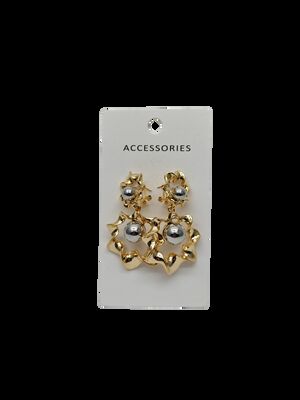 Vintage Floral Pearl Stud Earrings in Alloy Metal