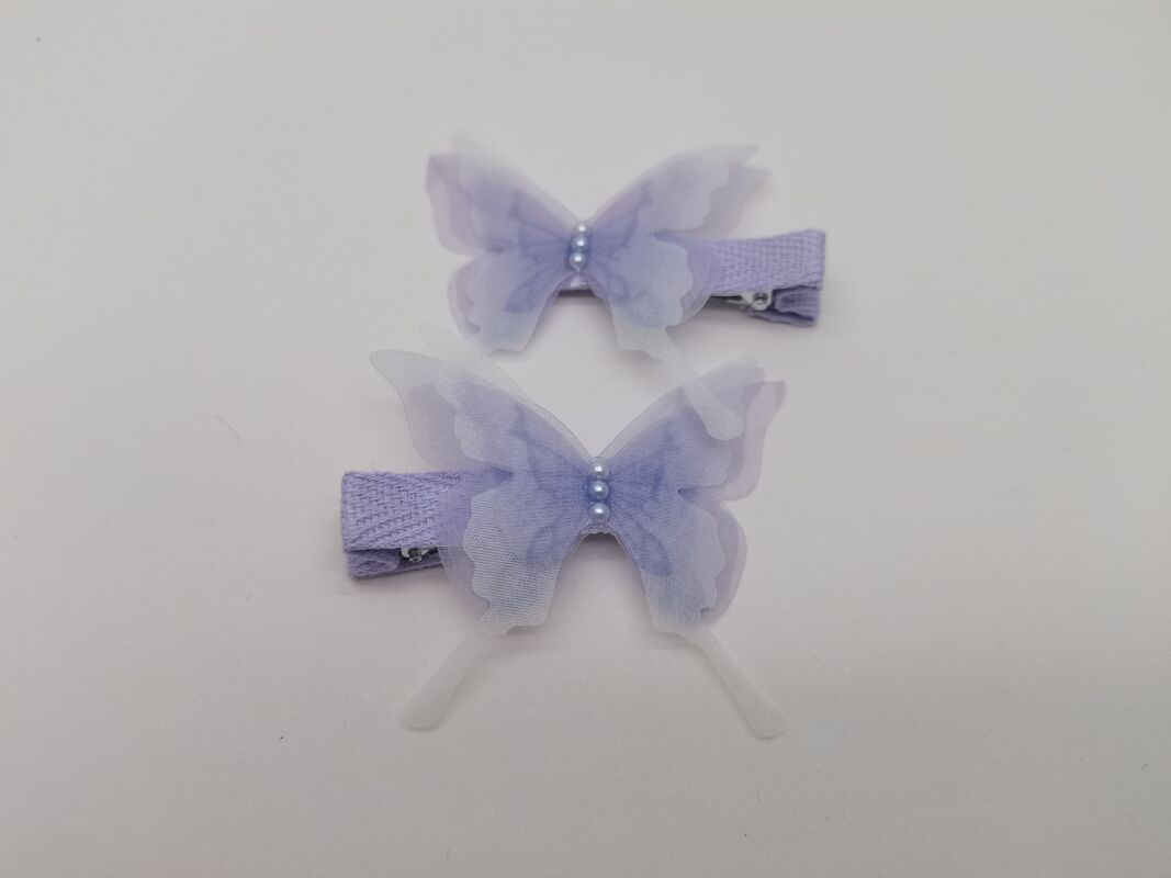 Fabric Hair Accessories Butterfly Clips , Purple Butterfly-shaped Hair Clip
