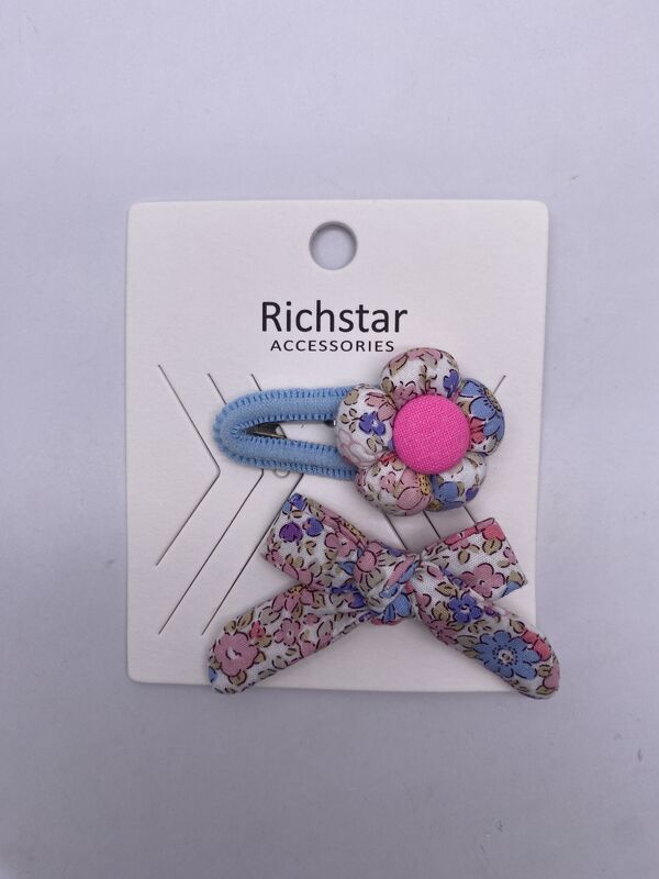 Colorful Flower And Bow Hair Clips For Kids , Flower Girl Bow Hair Clip