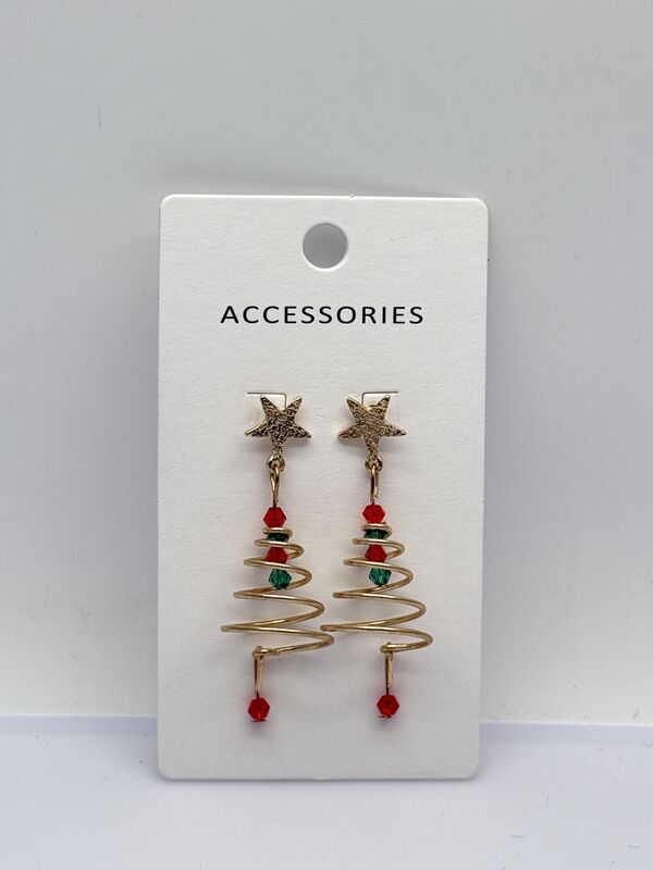 Christmas Trees Metal Earring for Festival Atmosphere