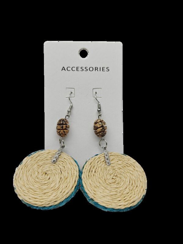 Handmade Rattan Drop Earrings Bohemian Woven Jewelry for Women